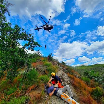 Ein Wanderer hat sich in Hoscheid während seiner Tour am Bein verletzt und musste vom Rettungshubschrauber von der Stelle abtransportiert werden
