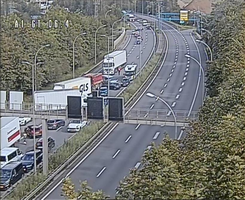 Ein Webcam-Foto der Seite Cita.lu zeigt den Stau auf der A1
