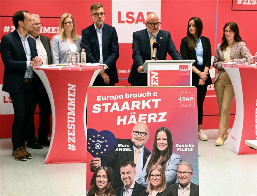 „Ein demokratischeres und sicheres Europa“ ist laut Marc Angel (3.v.r.) die absolute Priorität der Partei
