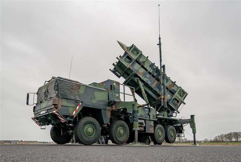 Ein gefechtsbereites Flugabwehrraketensystem vom Typ „Patriot“
