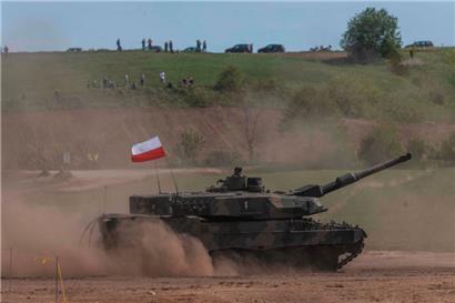 Ein polnischer Leopard-Panzer während eines Manövers im vorigen Jahr
