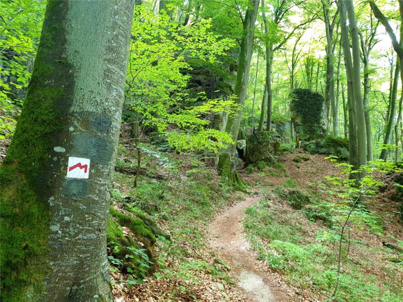 Ein rotes M ist auf 112 Kilometern durchs Müllerthal ein treuer Begleiter
