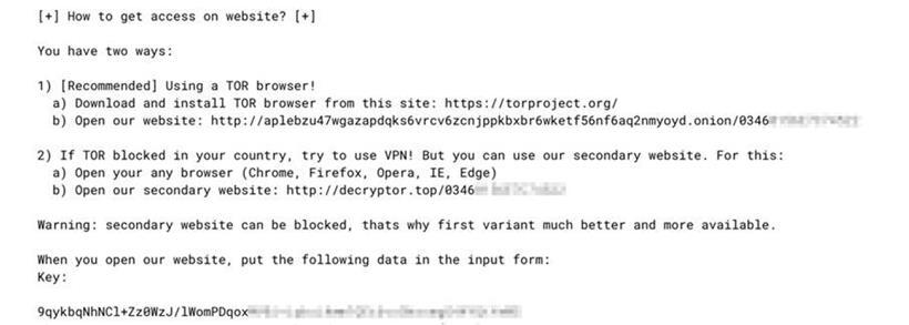 Ein typisches Erpresserschreiben der REvil-Gruppe
