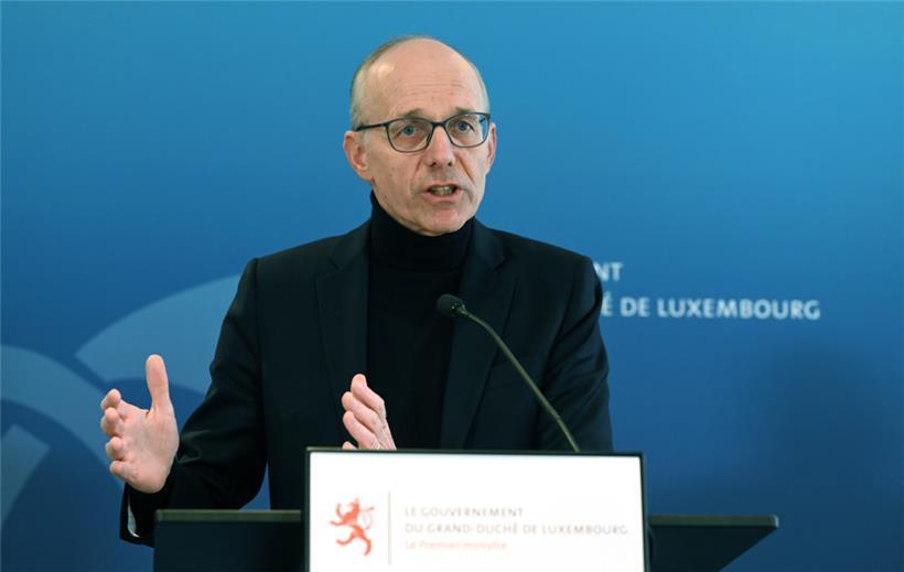 „Ein zufriedener Regierungschef“: Premierminister Luc Frieden am Freitagnachmittag nach der Sitzung des Regierungsrats
