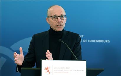 „Ein zufriedener Regierungschef“: Premierminister Luc Frieden am Freitagnachmittag nach der Sitzung des Regierungsrats
