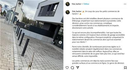Einbetonierte Metallpfosten vor dem Friseursalon „Fida Barber“ machen das Parken seit Dienstag unmöglich
