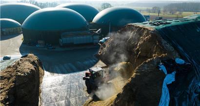Eine Biogasanlage in Ellringen, Niedersachsen
