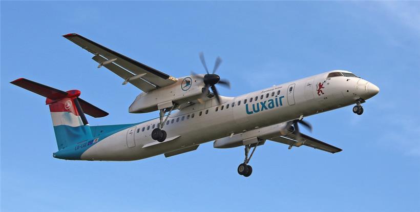 Eine De Havilland DHC-8-402Q von Luxair 
