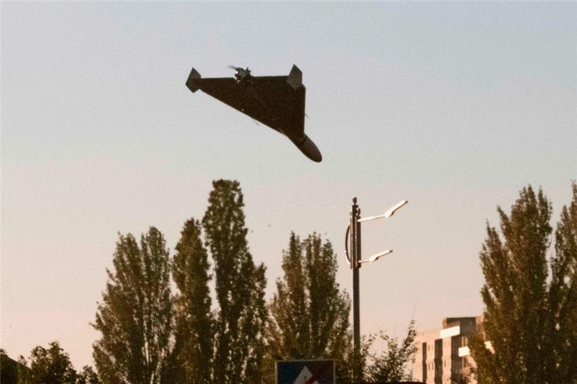 Eine Drohne über Kiew im vergangenen Oktober: Russland terrorisiert die Ukraine derzeit mit Angriffen auf die zivile Infrastruktur
