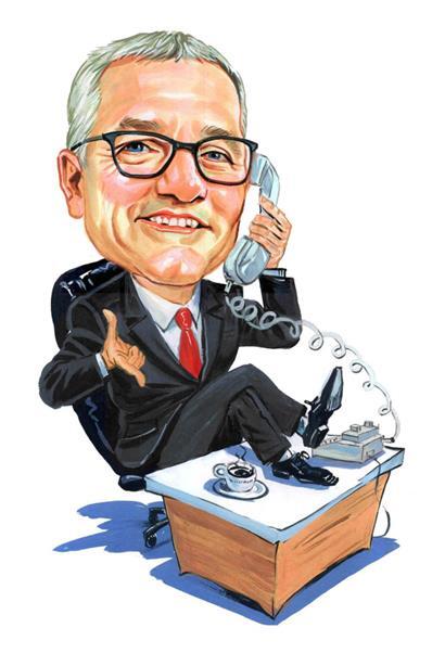 Eine Karikatur als Abschiedsgeschenk der Mitarbeiter des Gemeindesekretariats
