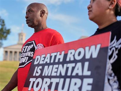 Eine „March 4 Mercy“-Demonstration gegen die Todesstrafe vor dem Tennessee State Capitol 