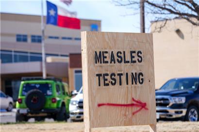 Eine Masern-Teststation in Seminole, Texas am 21. Februar 
