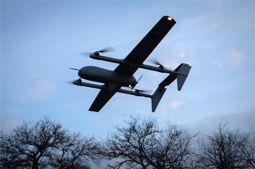 Eine Poseidon H10 Mittelstrecken-Drohne der ukrainischen 22. mechanisierten Brigade
