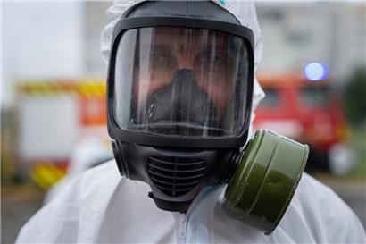 Eine Übung für atomare Notfälle nach Warnungen vor einem angeblich geplanten russischen Terroranschlag
