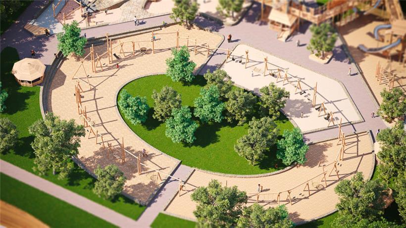 Eine Vorschau auf den neuen Spielplatz