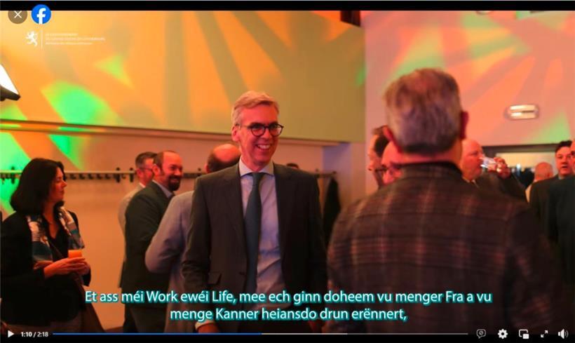 Eine der Feststellungen in dem zweiminütigen Spot über Léon Gloden und seine alltäglichen Aufgaben als Minister für innere Angelegenheiten: Es ist mehr „Work“ als „Life“
