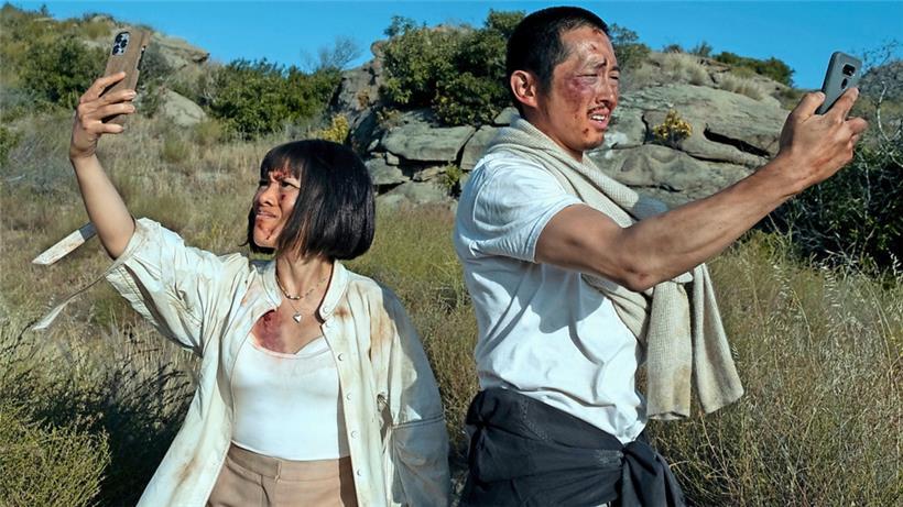 Eine unbändige innere Rage verbindet die beiden Kontrahenten Amy (Ali Wong) und Danny (Steven Yeun) 
