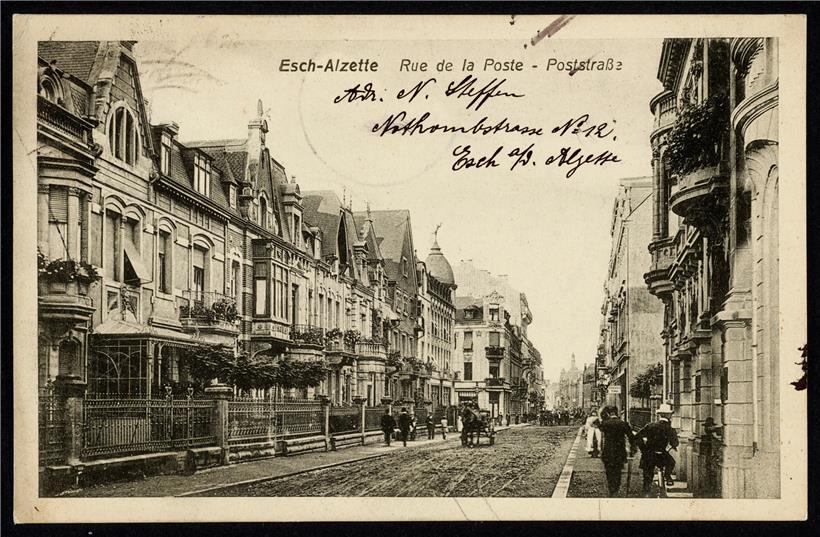 Einfamilienhäuser (Nr. 62-78) in der rue de l’Alzette (damals rue de la Poste) u...