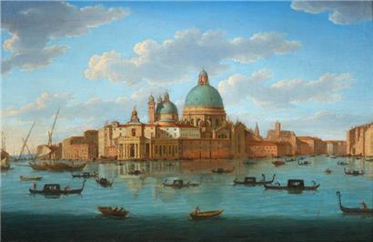 Eins der Werke in der Villa Vauban: Hendrik Frans van Lint (1684-1763) und Atelier Venezia: „Veduta della Chiesa della Salute con la Punta della Dogana“
