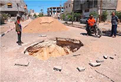 Einschlag in Rafah im Süden des Gazastreifens

