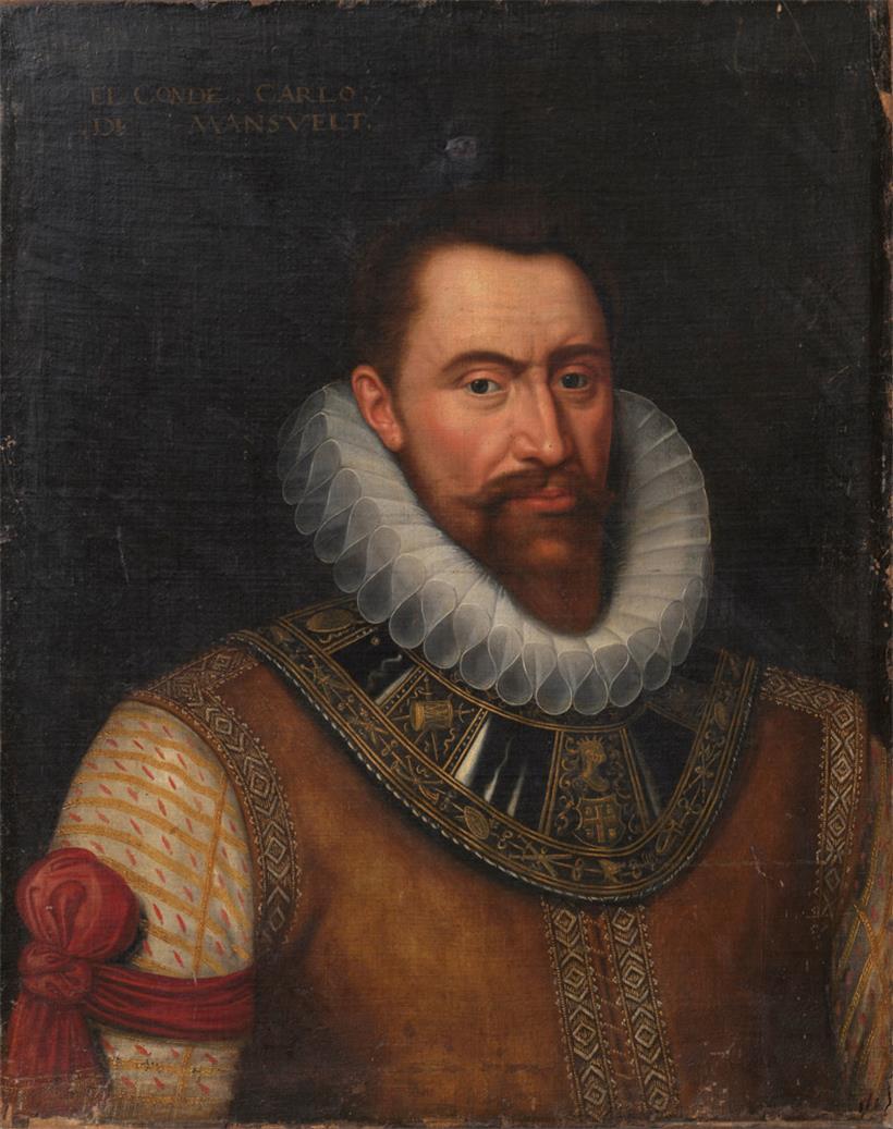 El Conde Carlo de Mansvelt, fin 16e siècle, tableau attribué au peintre Bartolomé González (1564-1627), huile sur toile, 75,4 x 59 cm, Collection particulière Benoît Reiter
