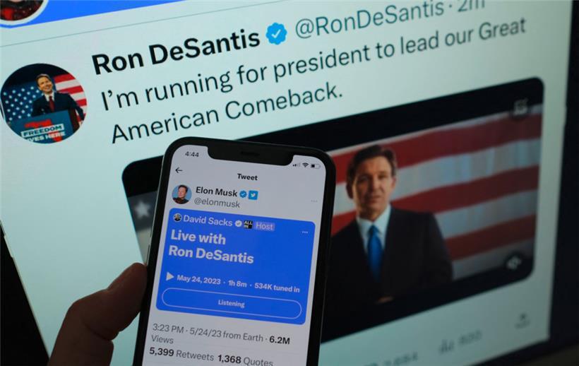 Elon Musk und Twitter hatten Probleme, den einigen hunderttausend Interessierten eine zeitlich einwandfreie Verbindung zu Ron DeSantis’ Auftritt zu gewährleisten
