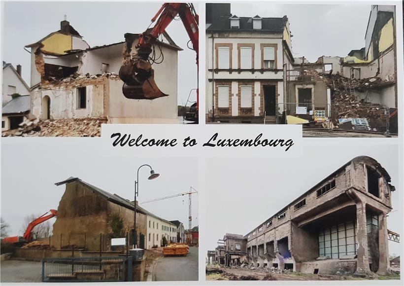 „Embauen, net ofrappen“: Protestpostkarte 
