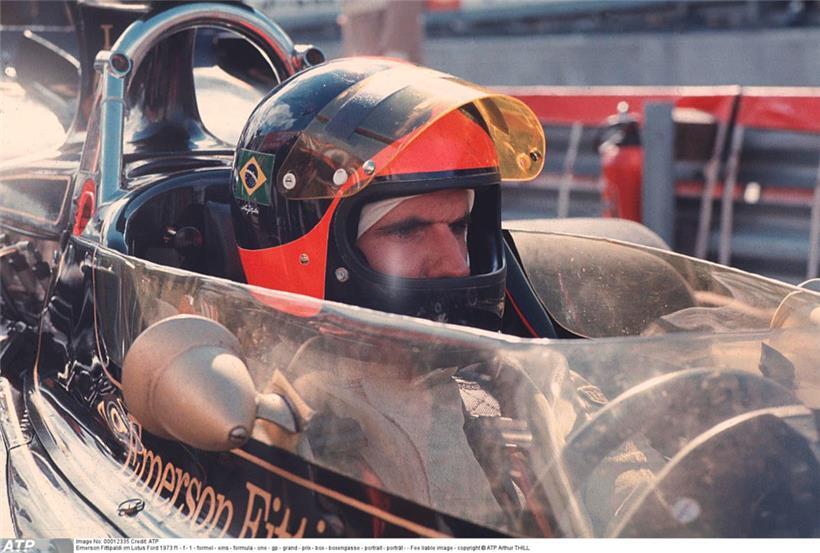 Emerson Fittipaldi im Lotus Ford im Jahr 1973 
