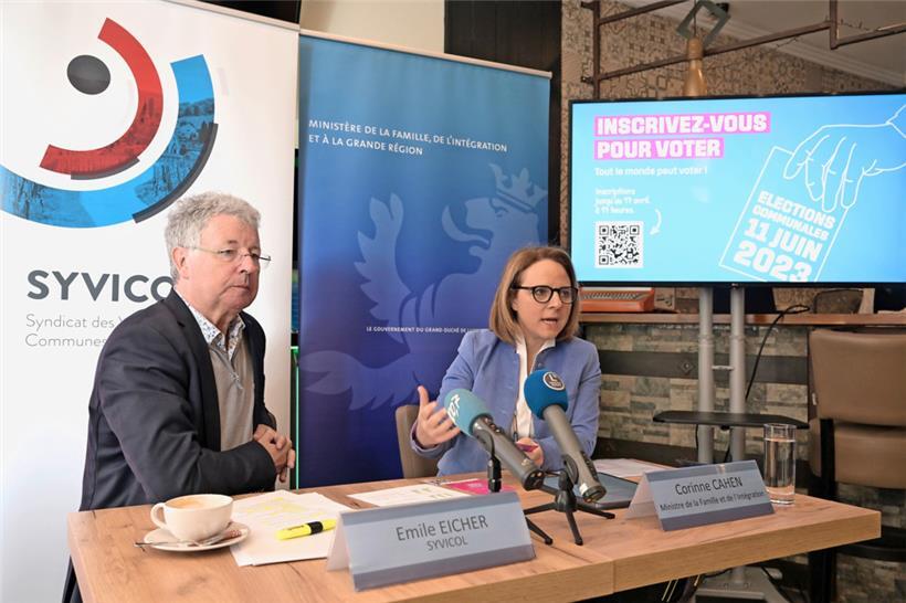 Emile Eicher und Corinne Cahen waren sich einig, dass es in puncto Kommunikation rund um das Thema Einschreibungen auf die Wählerlisten noch Verbesserungspotenzial gibt
