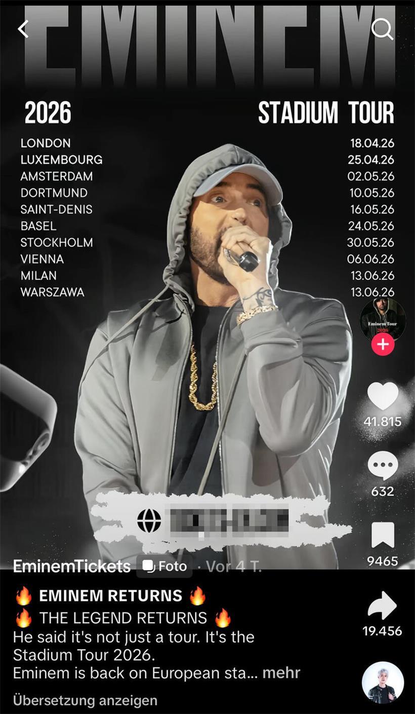 Eminem wird nicht im Stade de Luxembourg auftreten