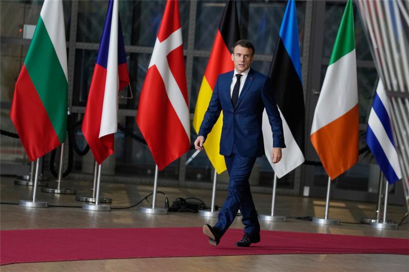 Emmanuel Macron, Präsident von Frankreich, bei der Ankunft vor dem Gipfeltreffen des Europäischen Rates

