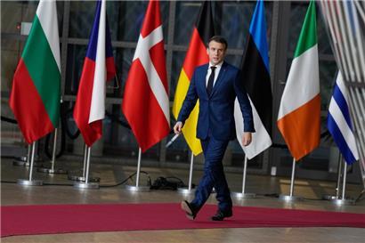 Emmanuel Macron, Präsident von Frankreich, bei der Ankunft vor dem Gipfeltreffen des Europäischen Rates
