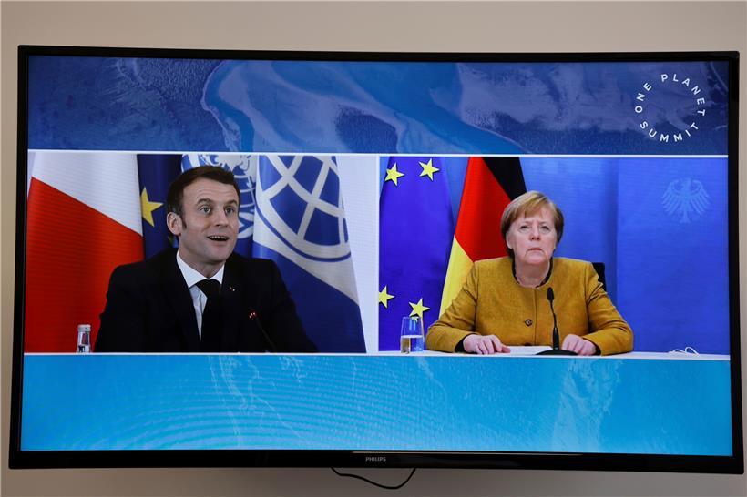 Emmanuel Macron (l.) und Angela Merkel sollten sich heute wieder persönlich treffen
