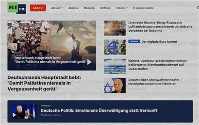 „Emotionale Überwältigung statt Vernunft“: deutschsprachige RT-Startseite am 5. November 2023 
