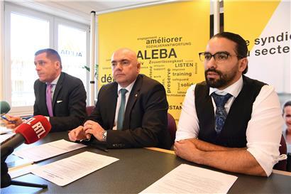 Ende November 2018, Pressekonferenz der Aleba mit leicht anderer Besetzung: Laurent Mertz, Roberto Scolati, Safouane Jaquid
