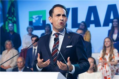 Er will mit den traditionellen Parteien „abrechnen“: der Vorsitzende der rechtsradikalen Partei Vlaams Belang, Tom Van Grieken
