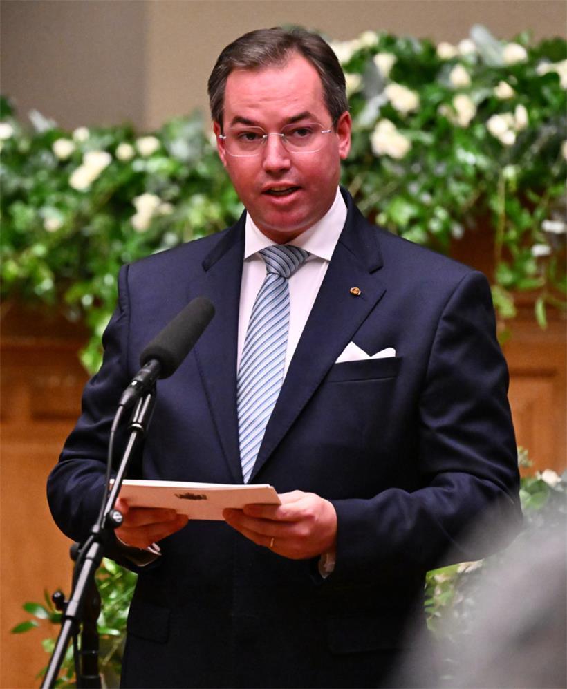 Erbgroßherzog Guillaume bei seiner Rede im Parlament