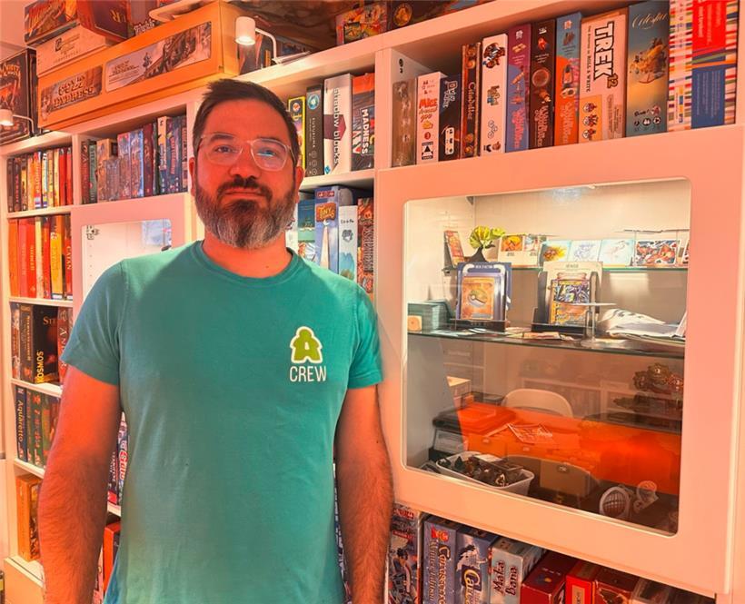 Es versteht sich fast von selbst, dass der Vizepräsident der „Spillfabrik“, Jean-Claude Pellin, selbst auch viele Spiele besitzt
