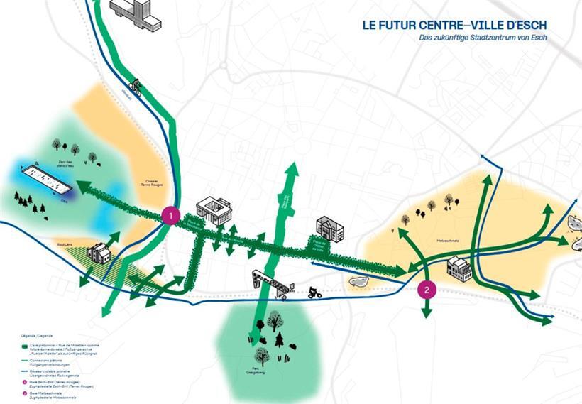 Esch soll in Zukunft fußgängerfreundlicher werden
