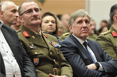 Ex-Generalstabschef Alain Duschène und Ex-Verteidigungsminister François Bausch bei einer Veranstaltung im Jahr 2018
