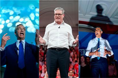 Farage, Starmer, Sunak: Nur einer wird morgen feiern können – aller Wahrscheinlichkeit wird es der Herr in der Mitte sein
