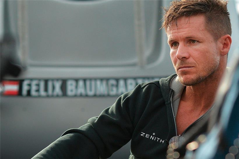Felix Baumgartner gibt 2013 ein Interview in Salzburg
