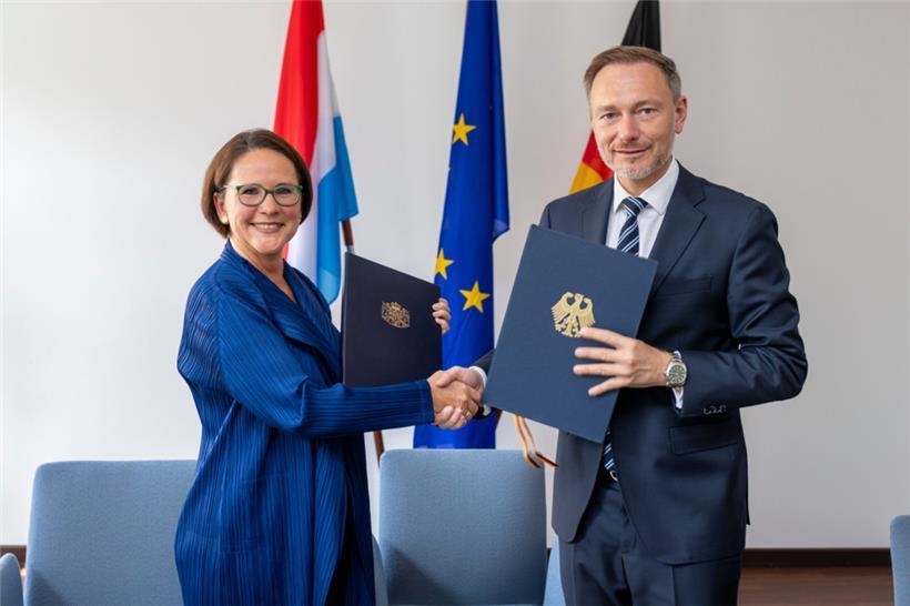 Finanzministerin Yuriko Backes mit Christian Lindner, Deutschlands Bundesminister der Finanzen
