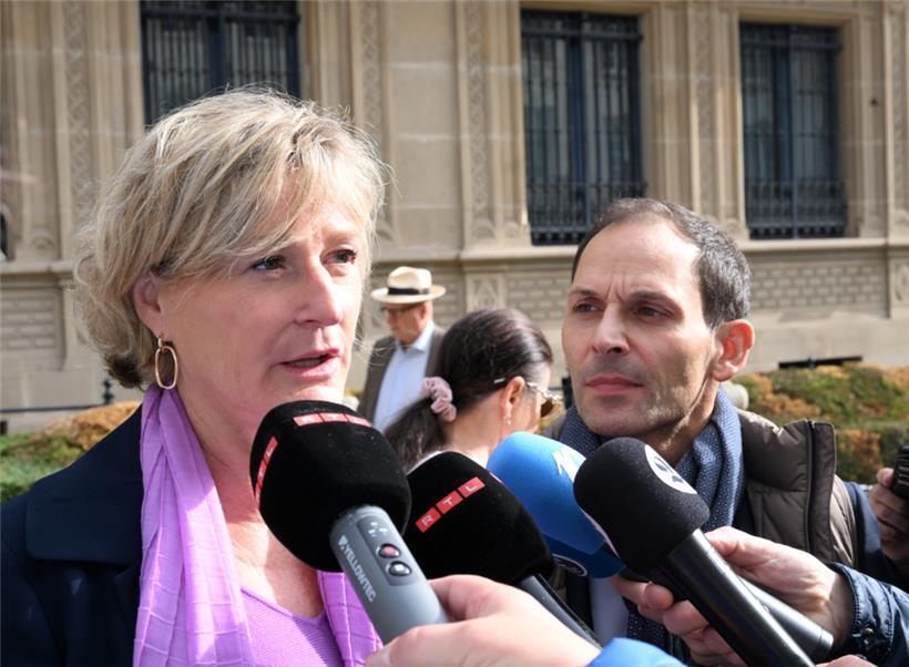 Francine Closener und Dan Biancalana haben sich nach der Audienz den Fragen der Presse gestellt
