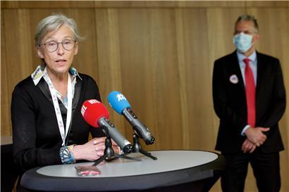 Françoise Berthet von der Gesundheitsdirektion bei der Presseveranstaltung am Montag im LNS
