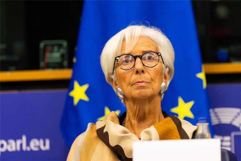 Frankreich, Straßburg: Christine Lagarde, Präsidentin der Europäischen Zentralbank (EZB), während einer Sitzung im Gebäude des Europäischen Parlaments
