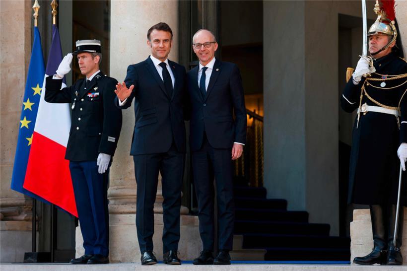 Frankreichs Präsident Emmanuel Macron empfängt Luc Frieden zum Sicherheitsgipfel in Paris
