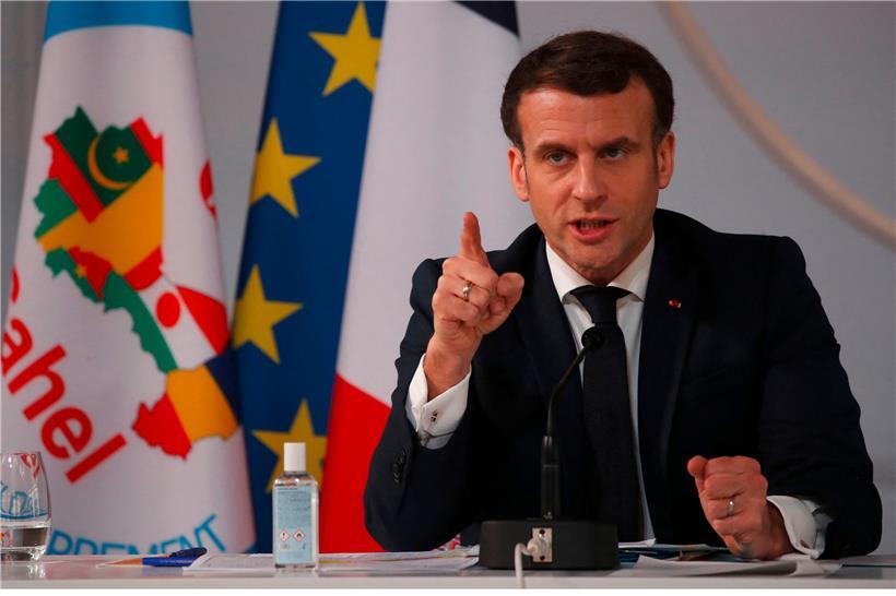 Frankreichs Präsident Emmanuel Macron während der Konferenz mit den Sahel-Staaten

