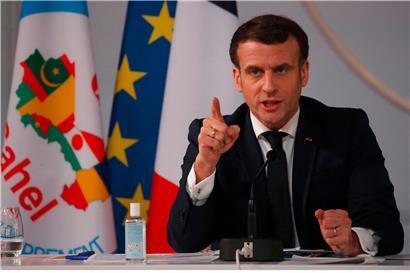 Frankreichs Präsident Emmanuel Macron während der Konferenz mit den Sahel-Staaten
