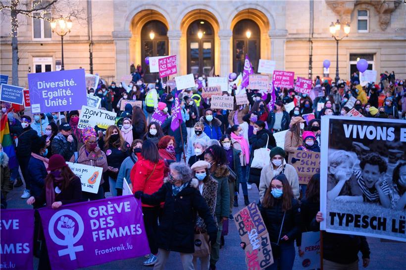 Frauenstreik im März 2021 in Luxemburg-Stadt
